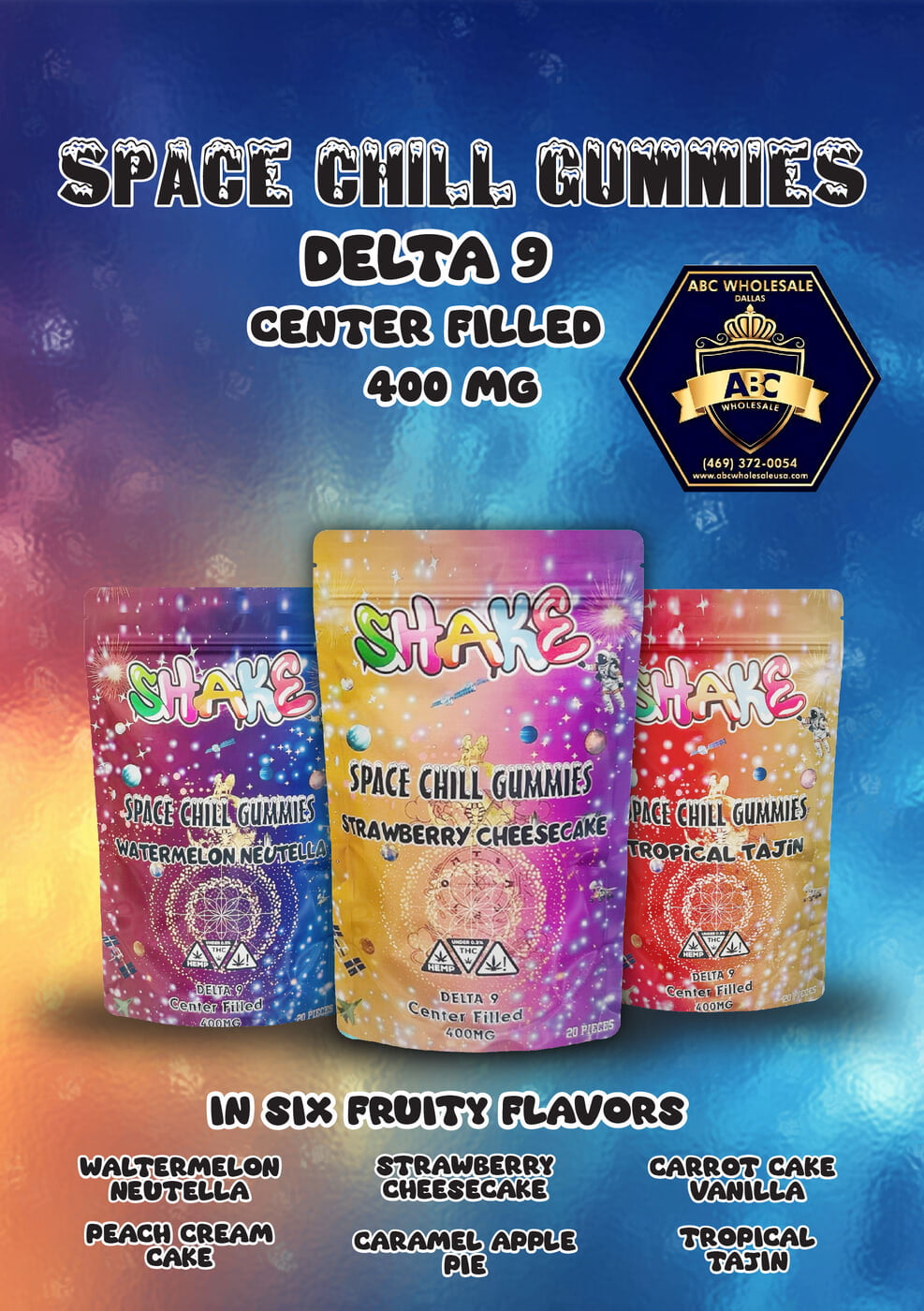 SHAKE DELTA 9 SPACE CHILL GUMMIES | 20PCS | 20MG GUMMY | 400MG TOTAL